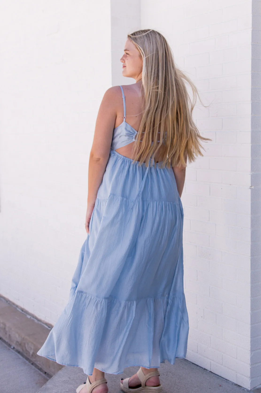Abigail Flowy Maxi Dress | Baby Blue