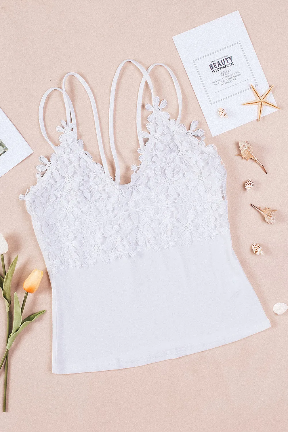 *APP EXCLUSIVE* Lace Double Spaghetti Strap Cami Top