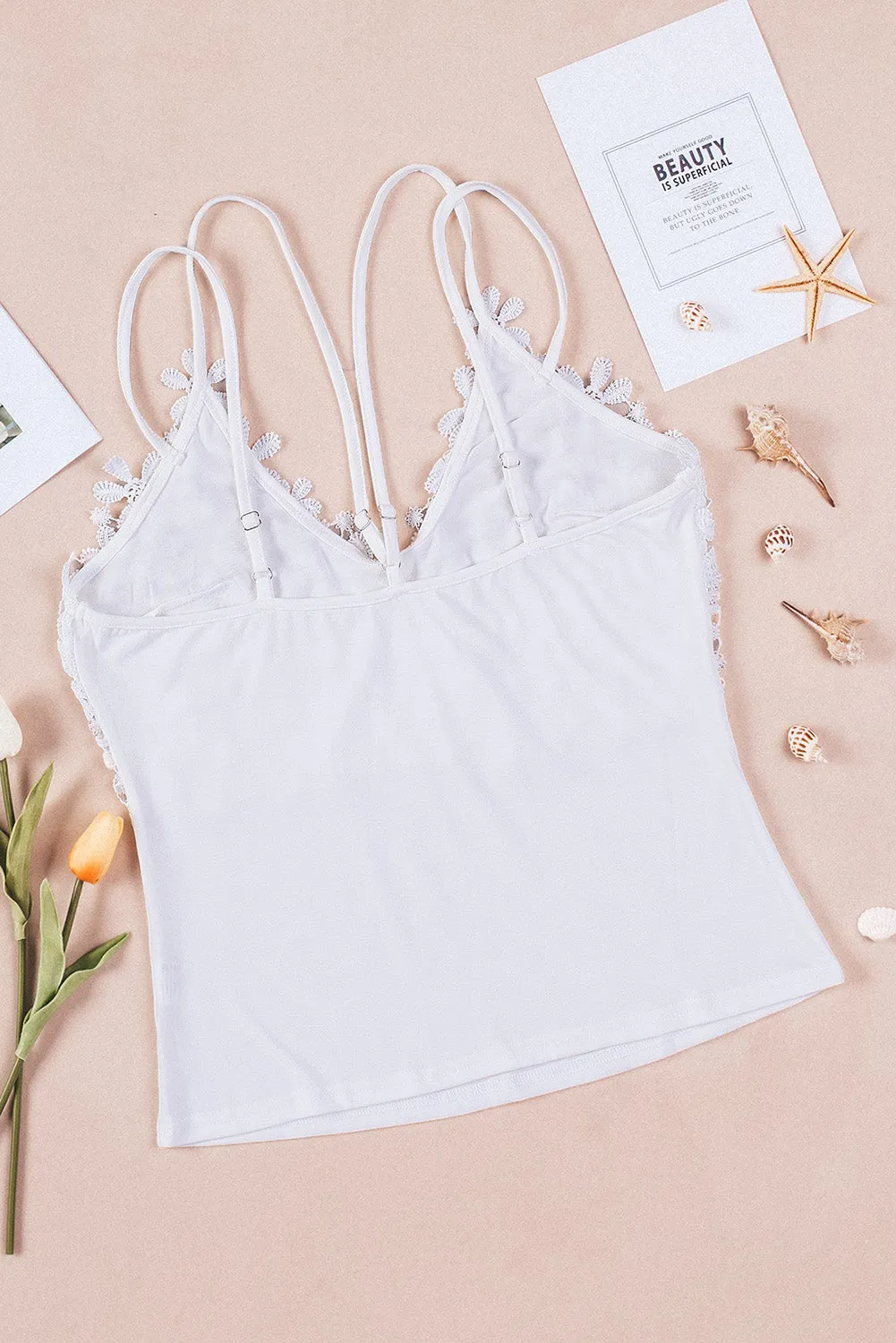 *APP EXCLUSIVE* Lace Double Spaghetti Strap Cami Top