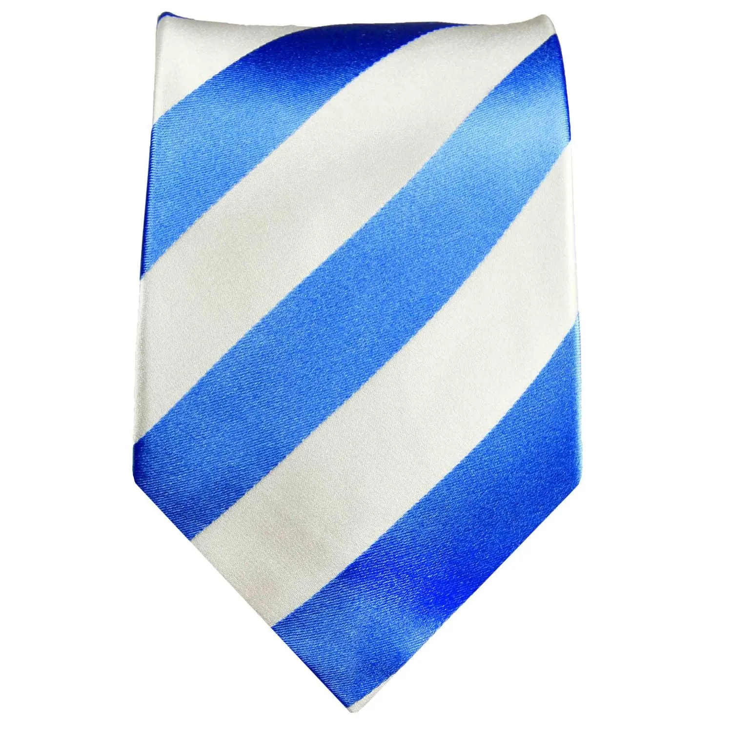 Blue and White Block Striped Silk Tie and Accessories