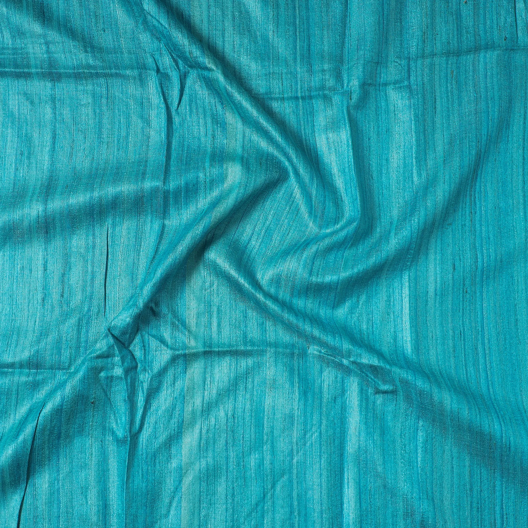 Blue - Vidarbha Tussar Silk Cotton Handloom Precut Fabric 75