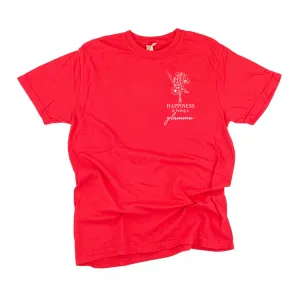 Bouquet Style - Happiness is Being a GLAMMA - SHORT SLEEVE COMFORT COLORS TEE