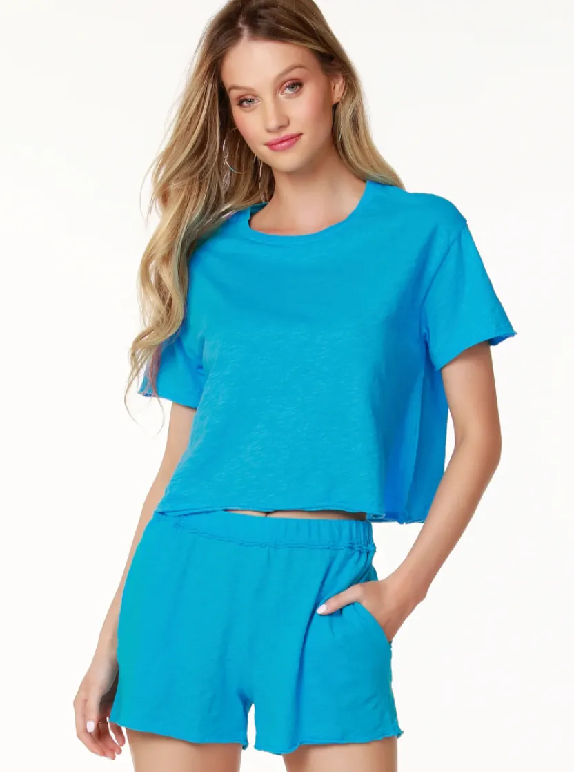 Boxy Crewneck Tee [Aquatic-51C-26181]