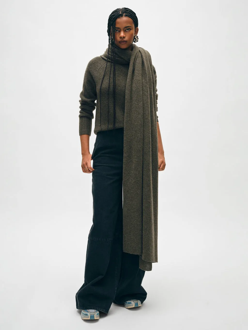 Cashmere Travel Wrap Thyme Heather