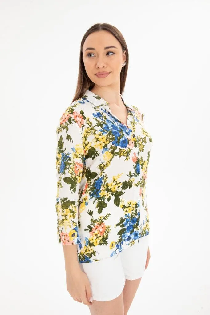 Casual Floral Button Down Shirt