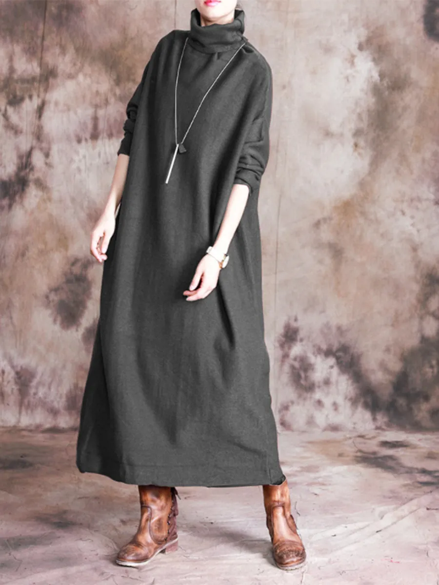 Casual High-Neck Solid Color Women'S Knitted Long Skirt