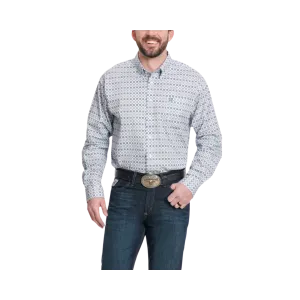 Cinch Men's Cornflower Geo Print Long Sleeve Western Blue & Black Shirt
