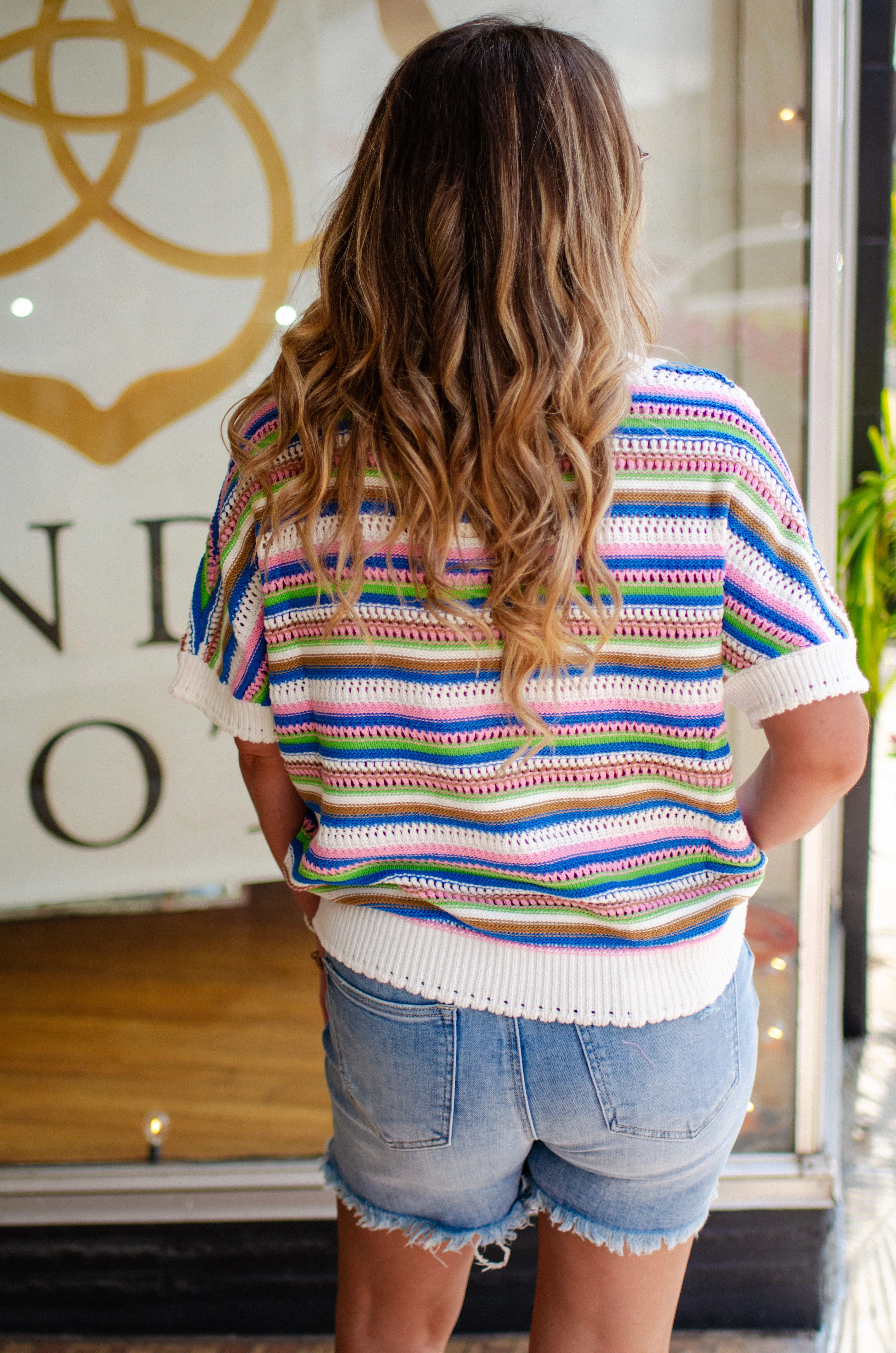 Coastal Current Multi Color Knit Sweater Top