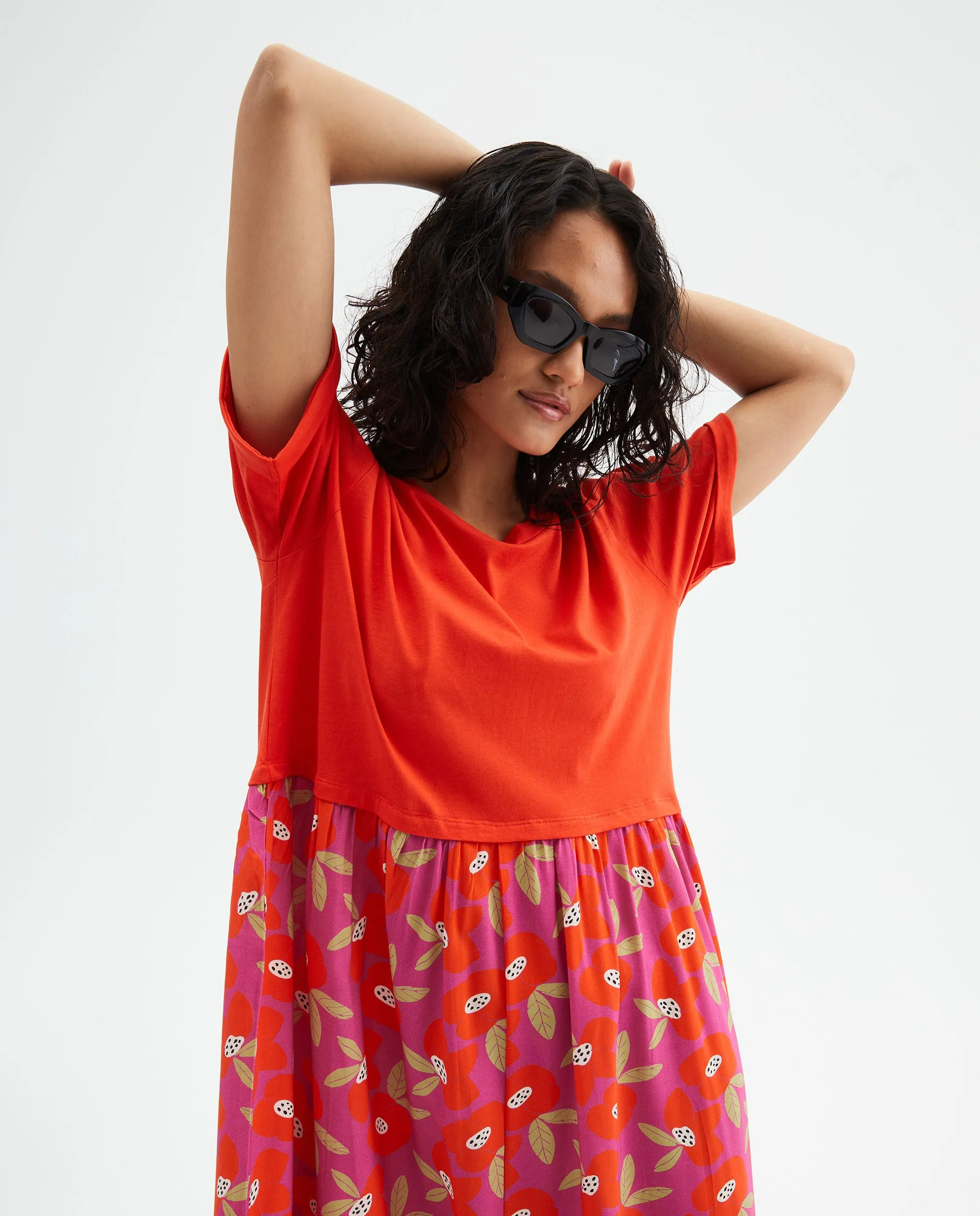 Compania Fantastica Hibiscus Print Dress