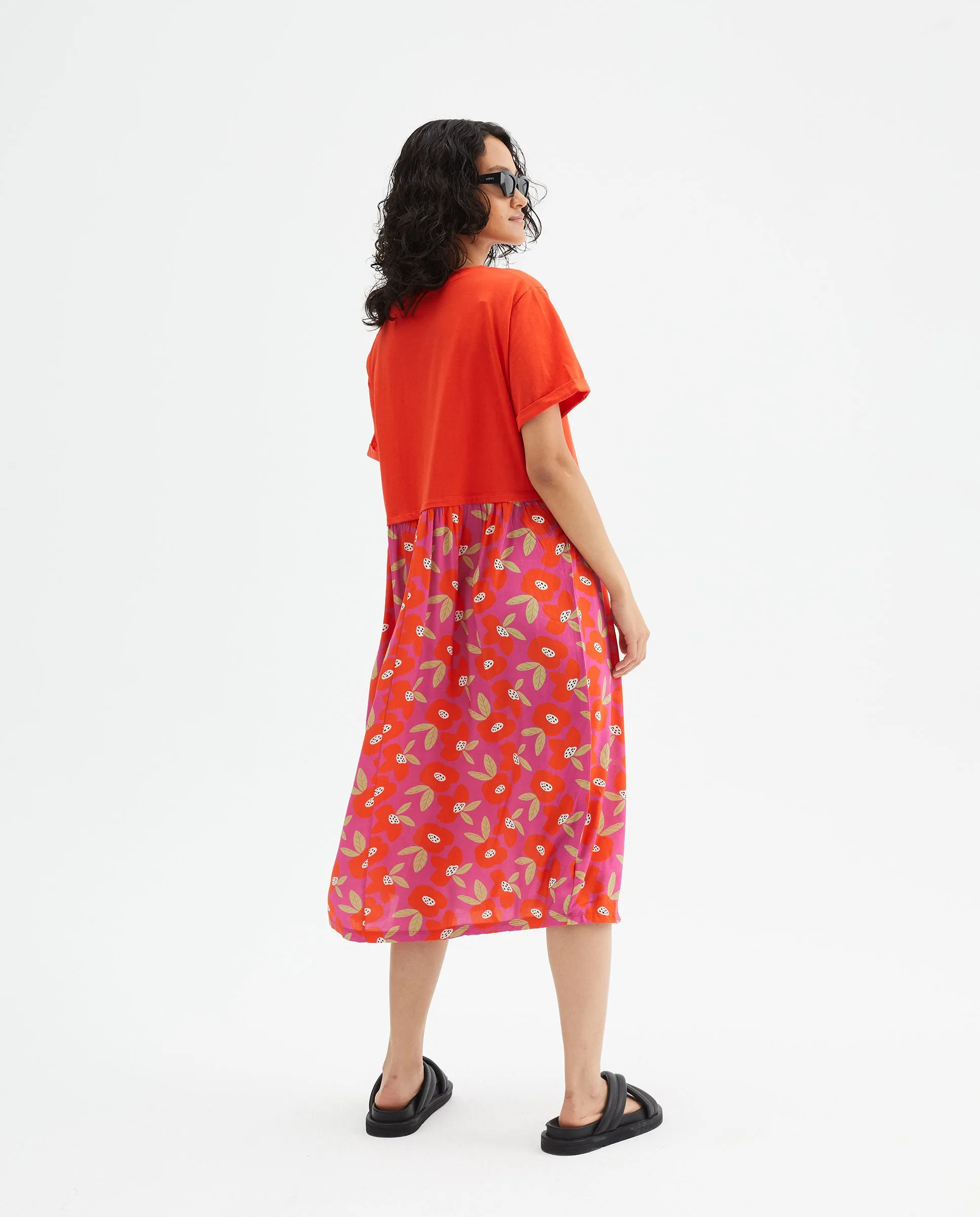 Compania Fantastica Hibiscus Print Dress