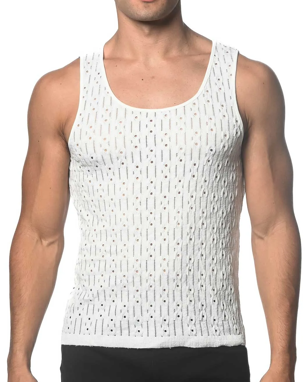 Dash Dot Stretch Knit Tank