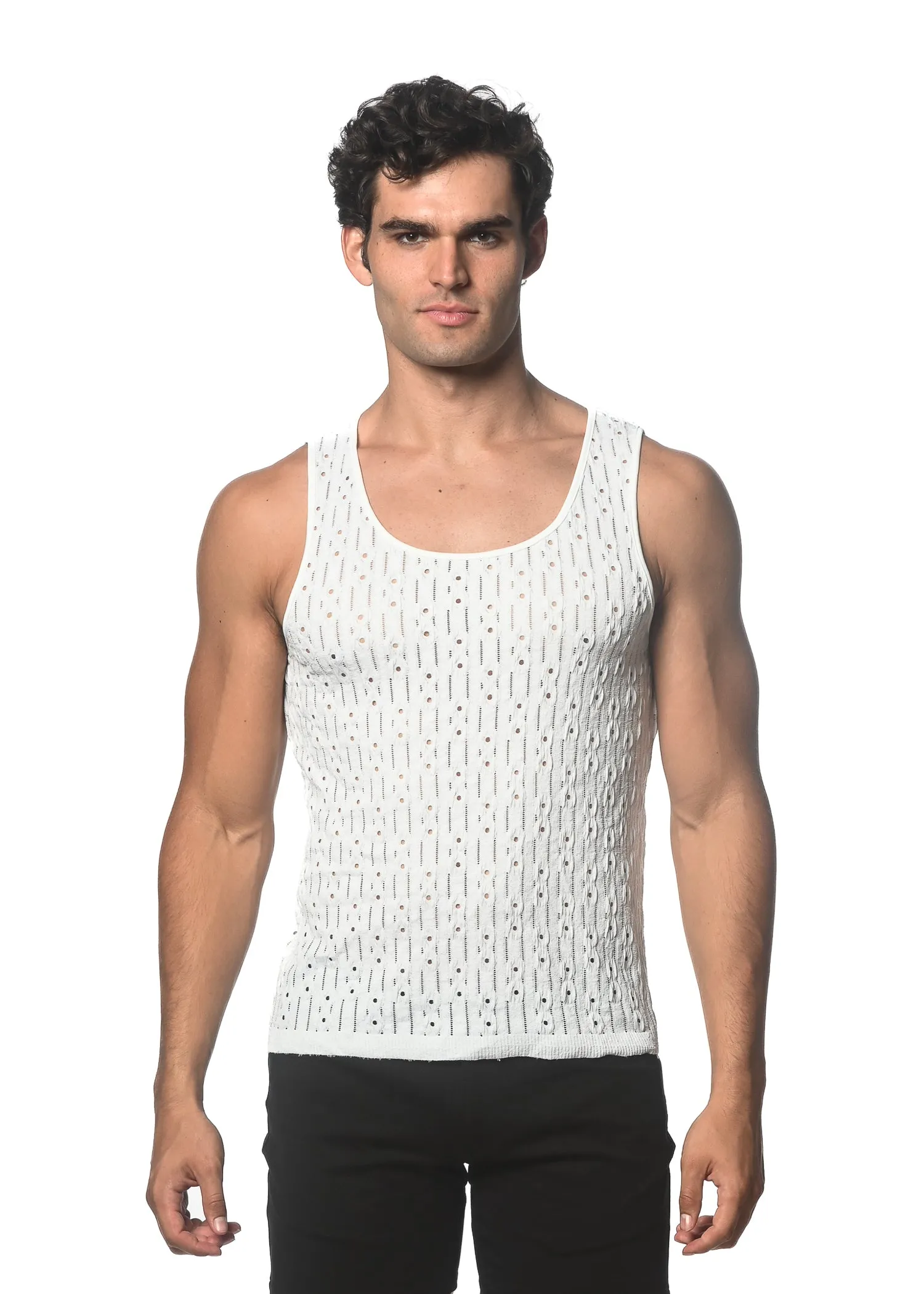 Dash Dot Stretch Knit Tank