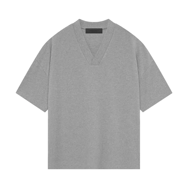 Fear Of God Essentials Fear of God Essentials V Neck 'Dark Heather Oatmeal' T-Shirt, Gray