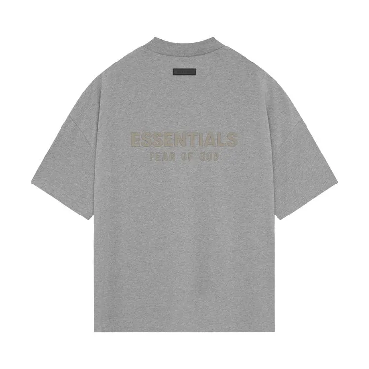 Fear Of God Essentials Fear of God Essentials V Neck 'Dark Heather Oatmeal' T-Shirt, Gray
