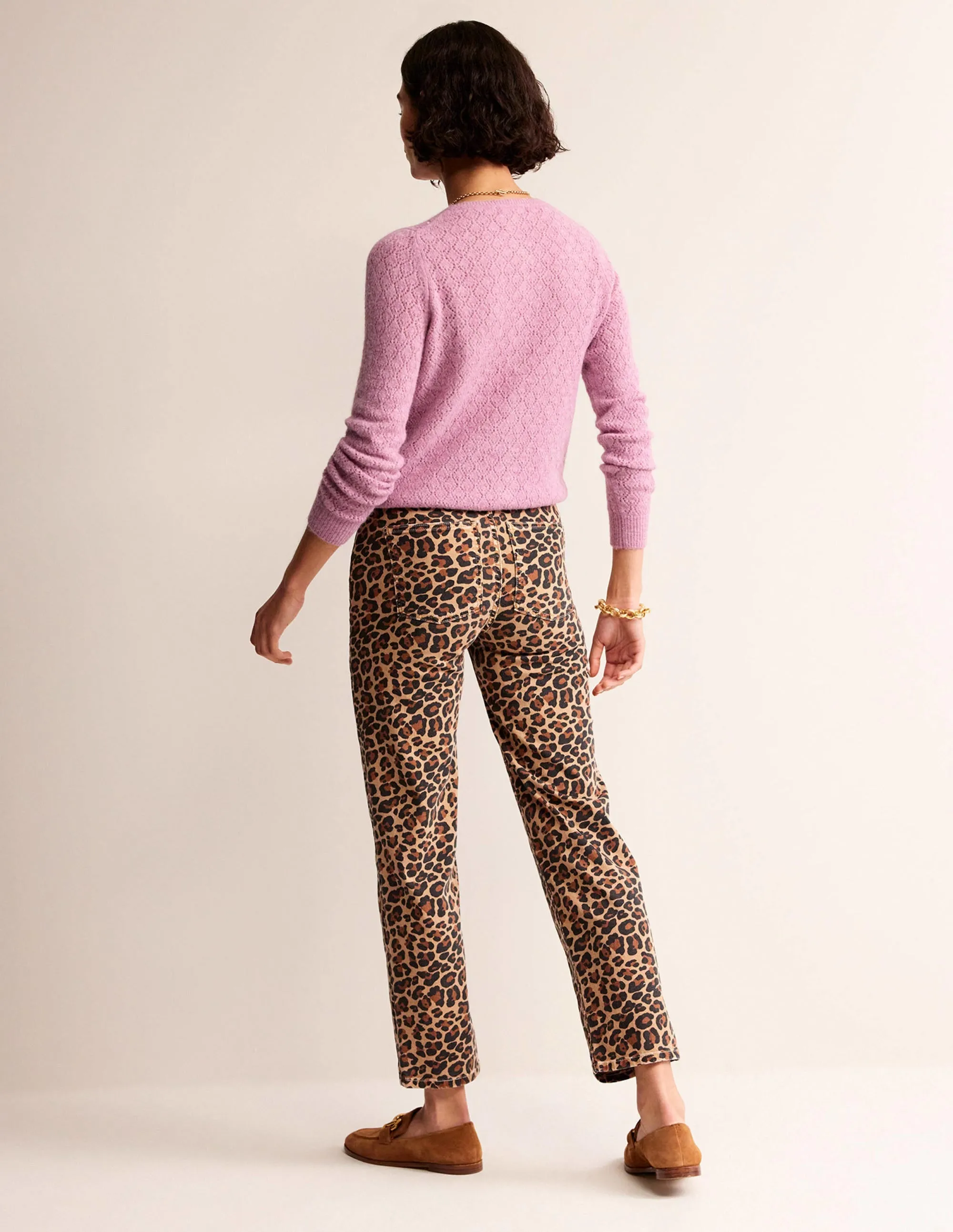 Fluffy Pointelle Cardigan-Strawberry Sherbet