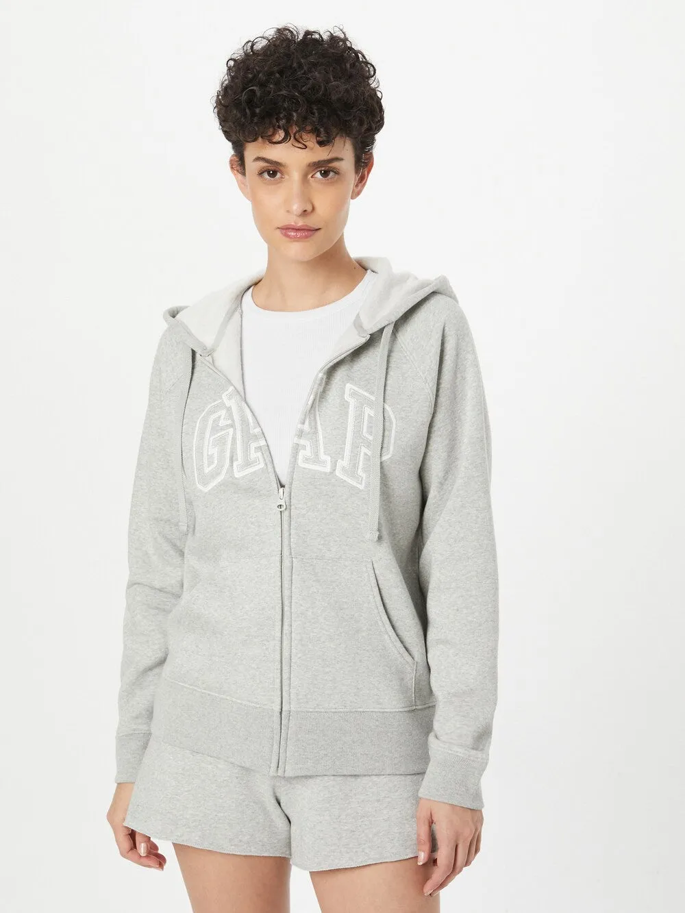 GAP zip-up sweatshirt, mottled gray