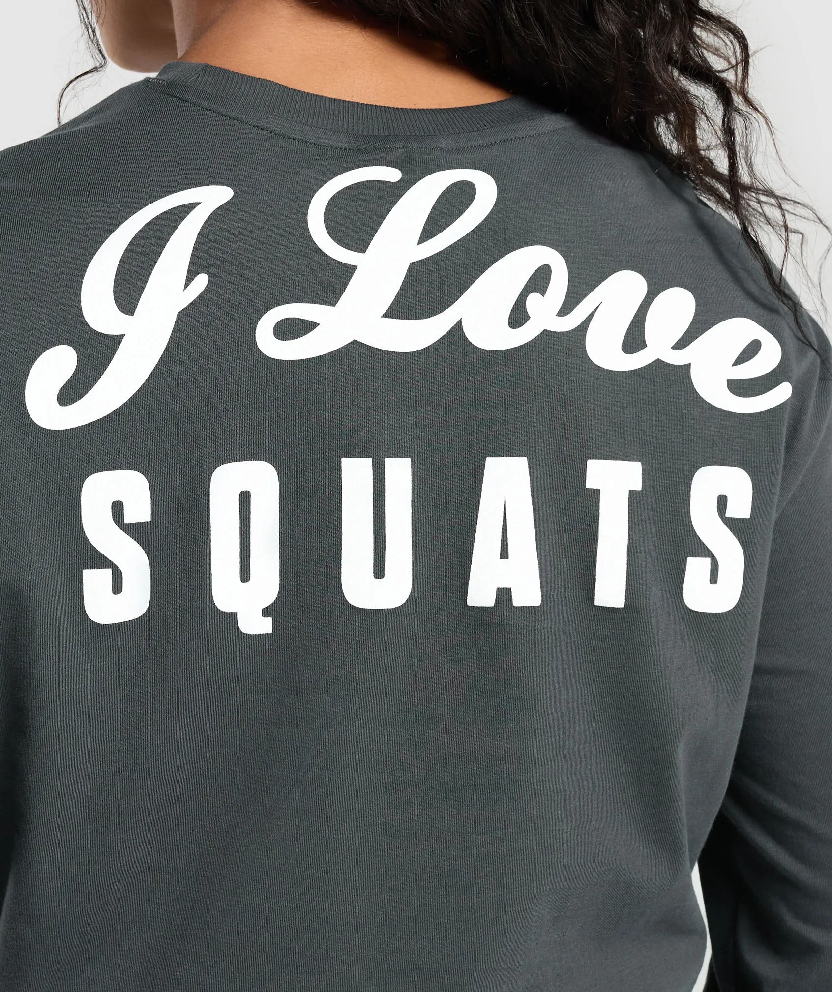 Gymshark I Love Squats Long Sleeve Skater - Asphalt Grey