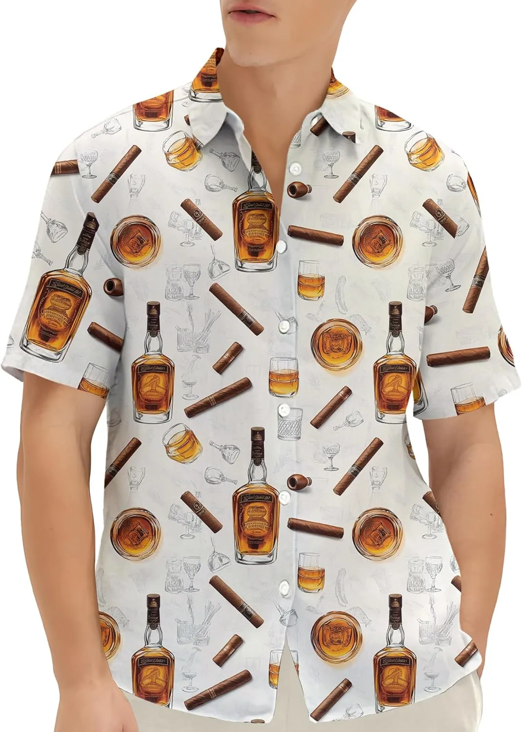 Hawaiian Shirt for Men Summer Funny Short Sleeve Aloha Button Down Shirts