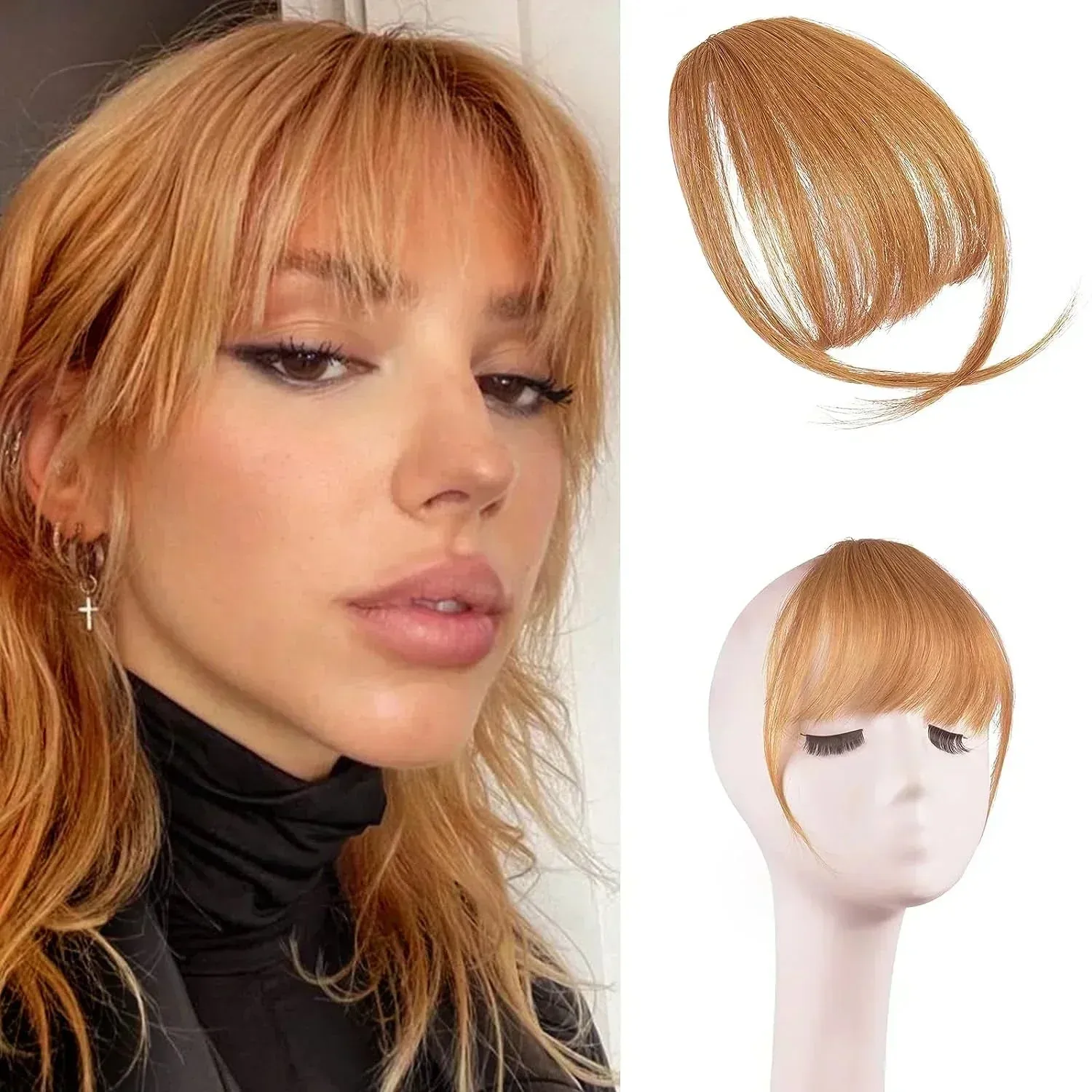 Hot Sale 50% OFFClip In Bangs 100% Human Hair Extensions Air Bangs