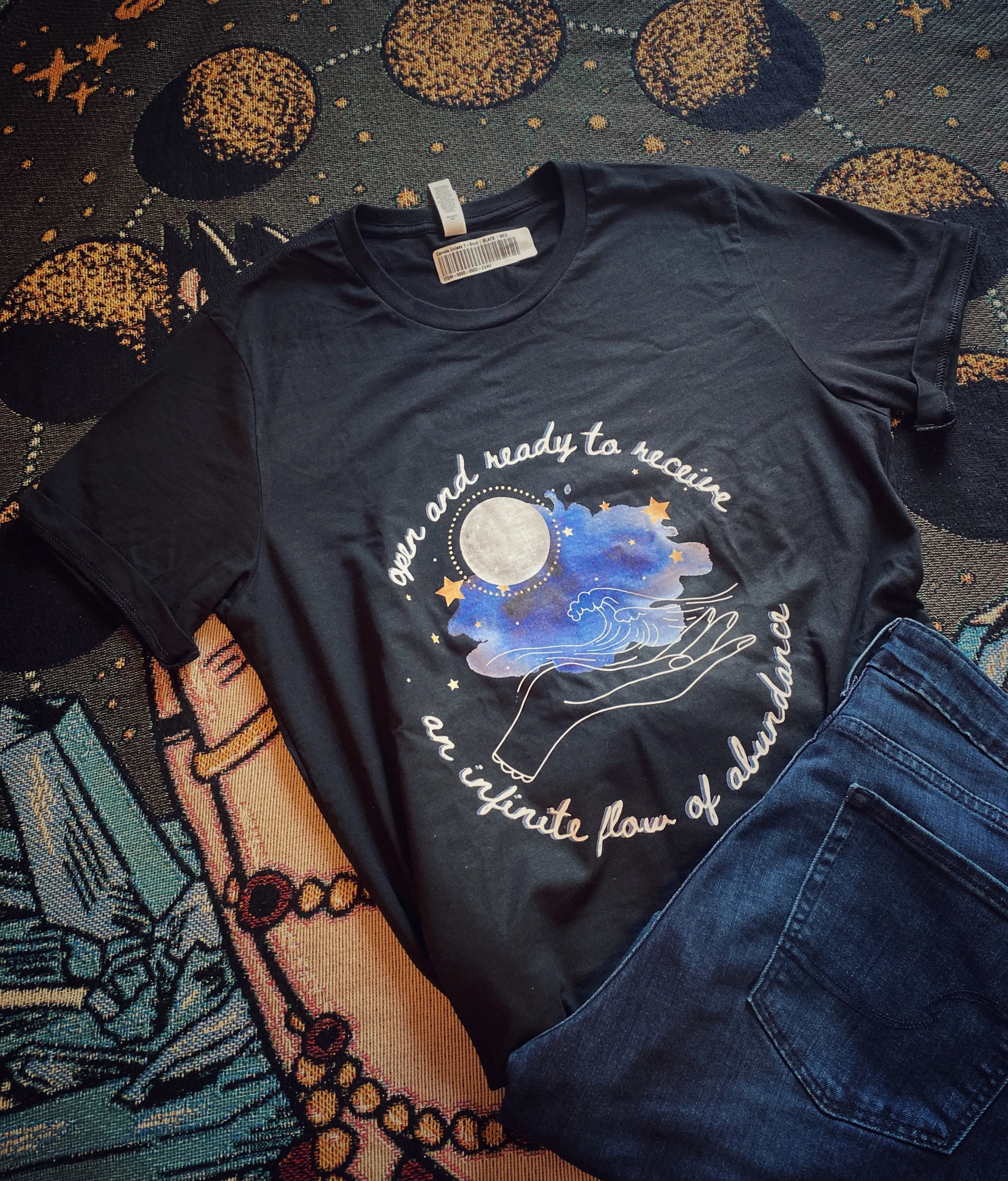 Infinite Flow Of Abundance Mystical Graphic Tee (Black)