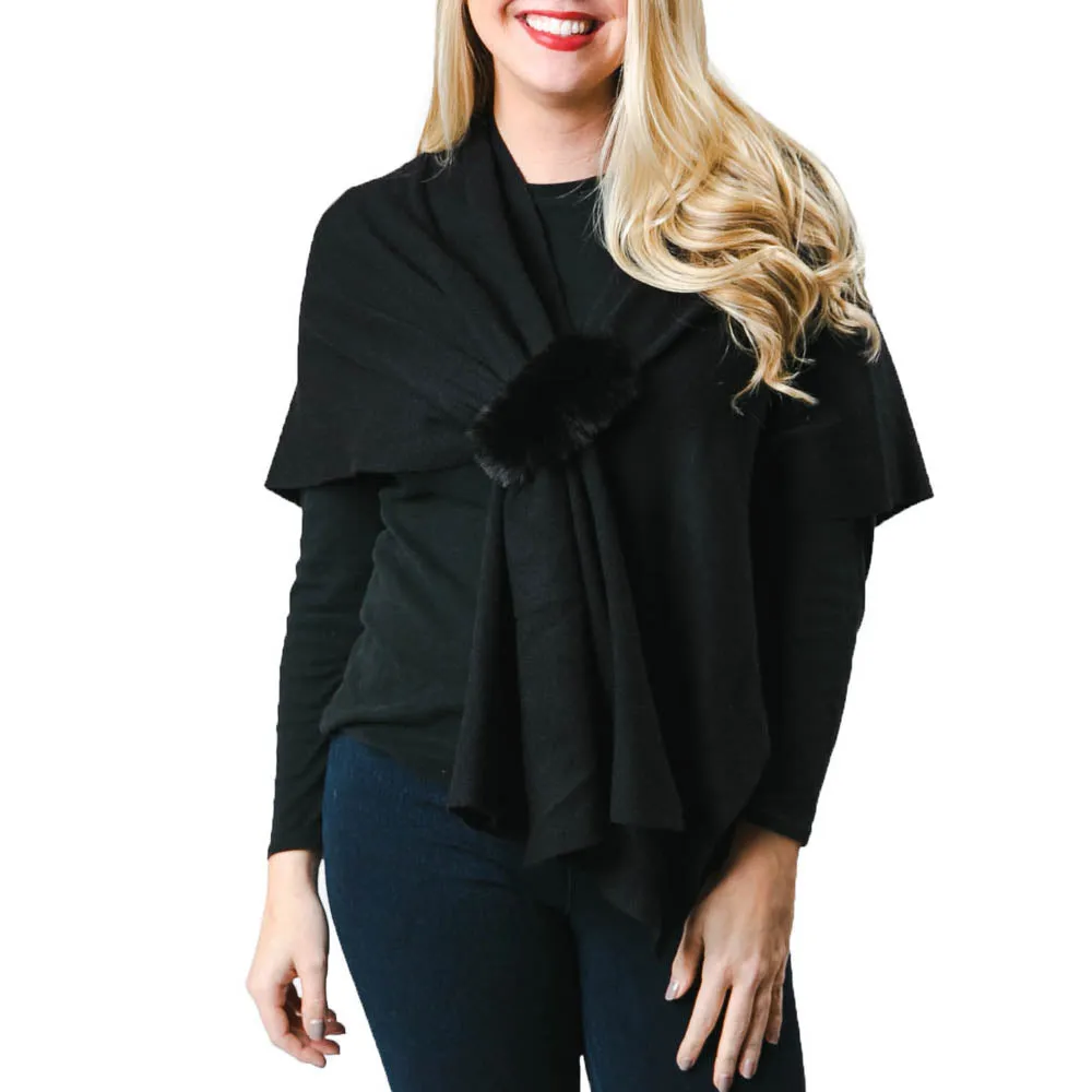 Katie Keyhole Wrap with Faux Fur Loop