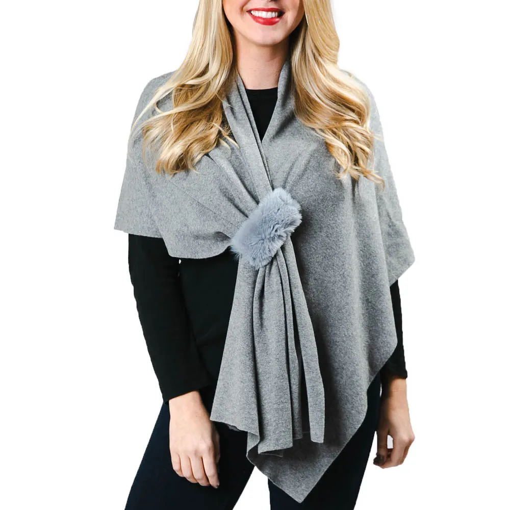Katie Keyhole Wrap with Faux Fur Loop