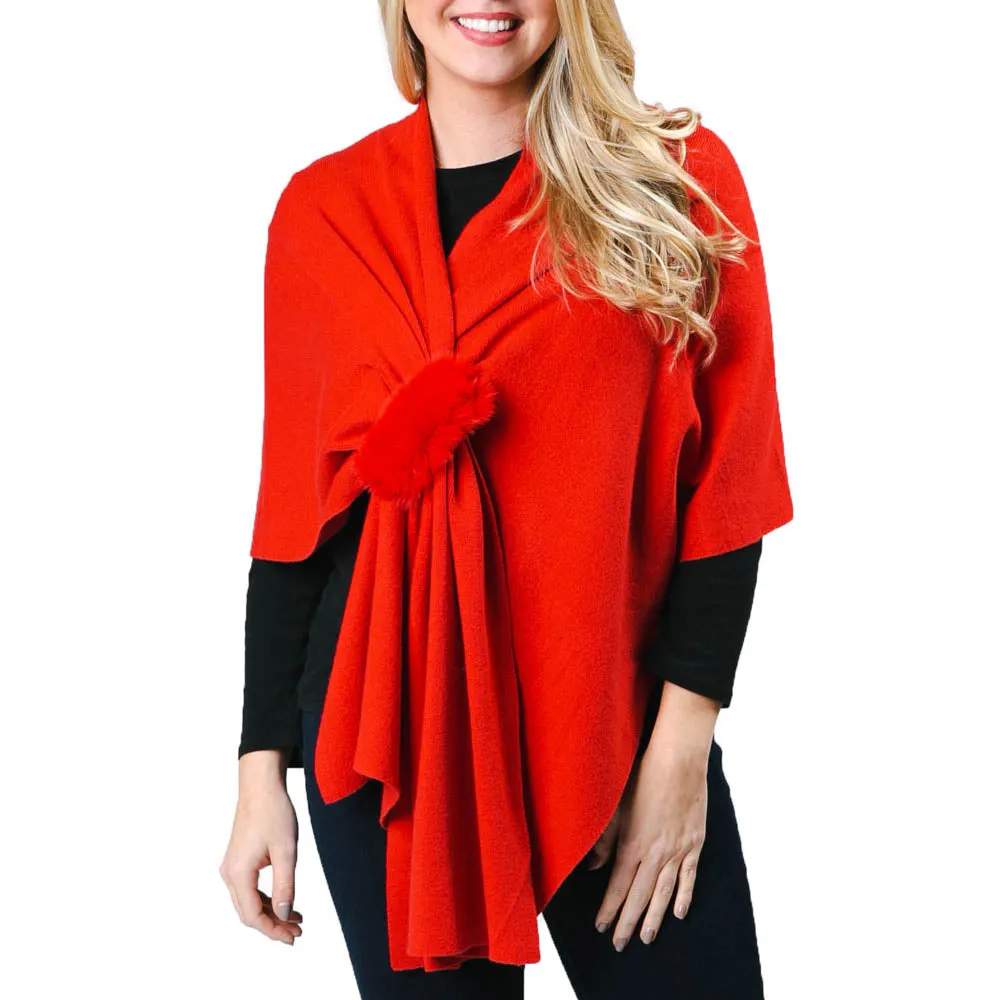 Katie Keyhole Wrap with Faux Fur Loop