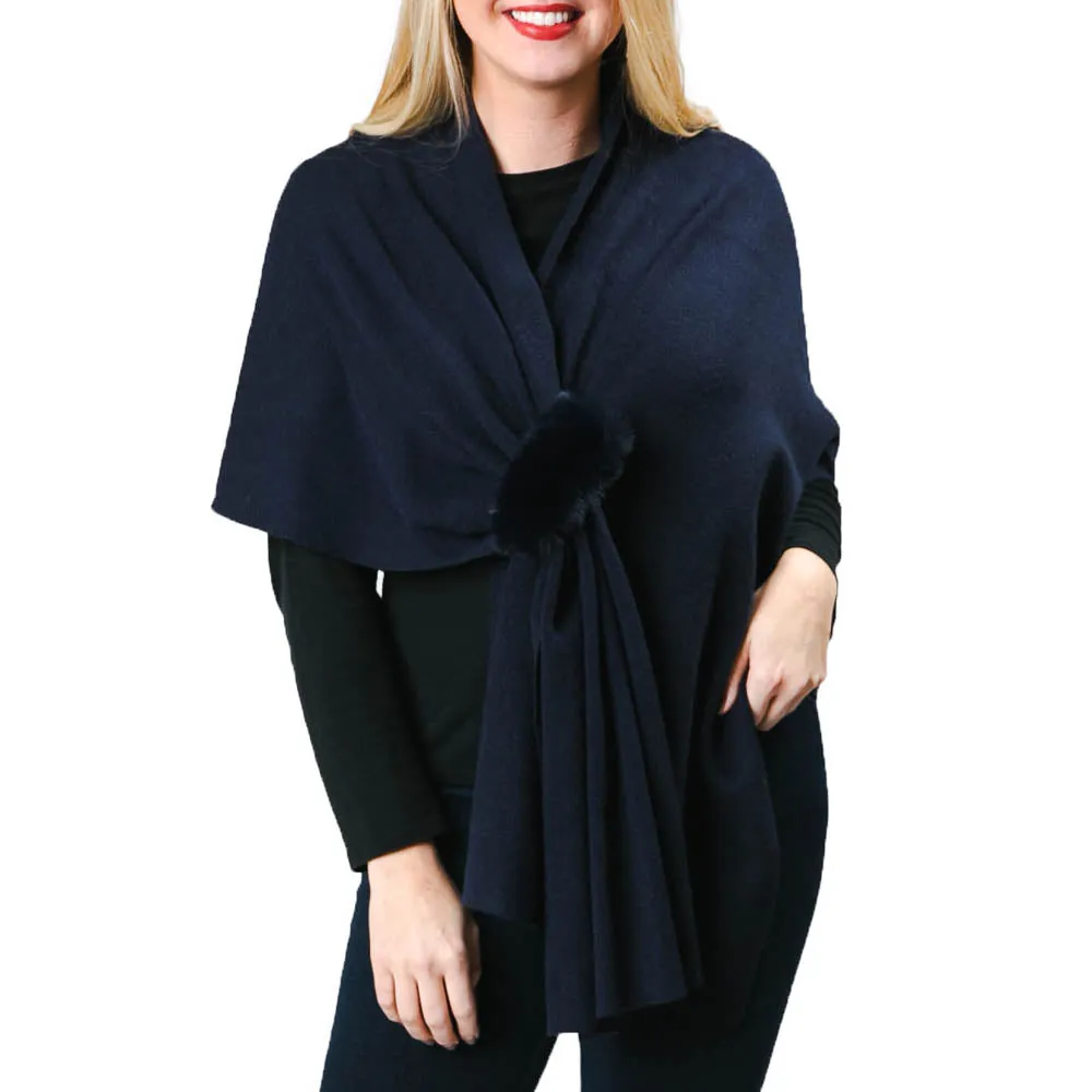 Katie Keyhole Wrap with Faux Fur Loop