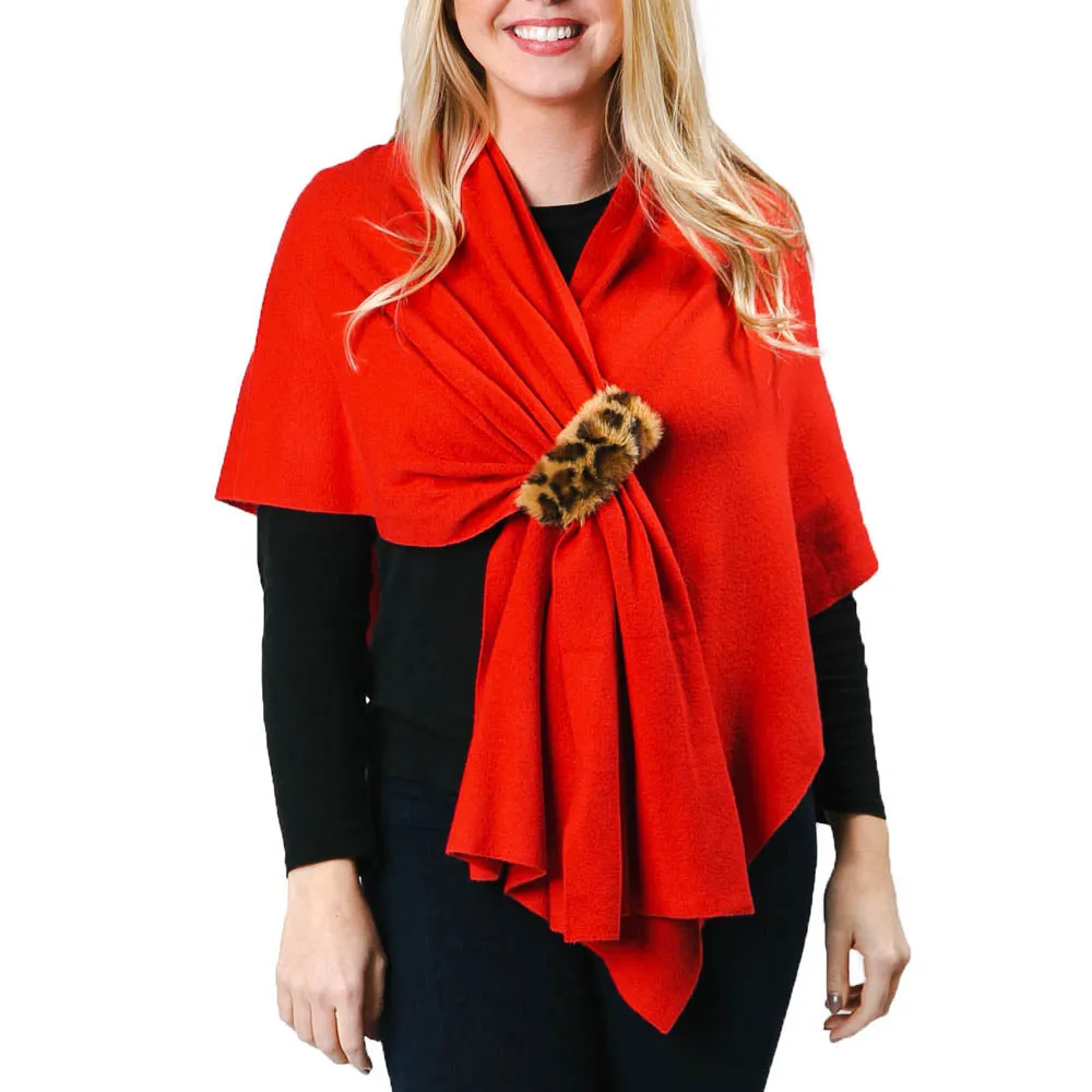 Katie Keyhole Wrap with Faux Fur Loop