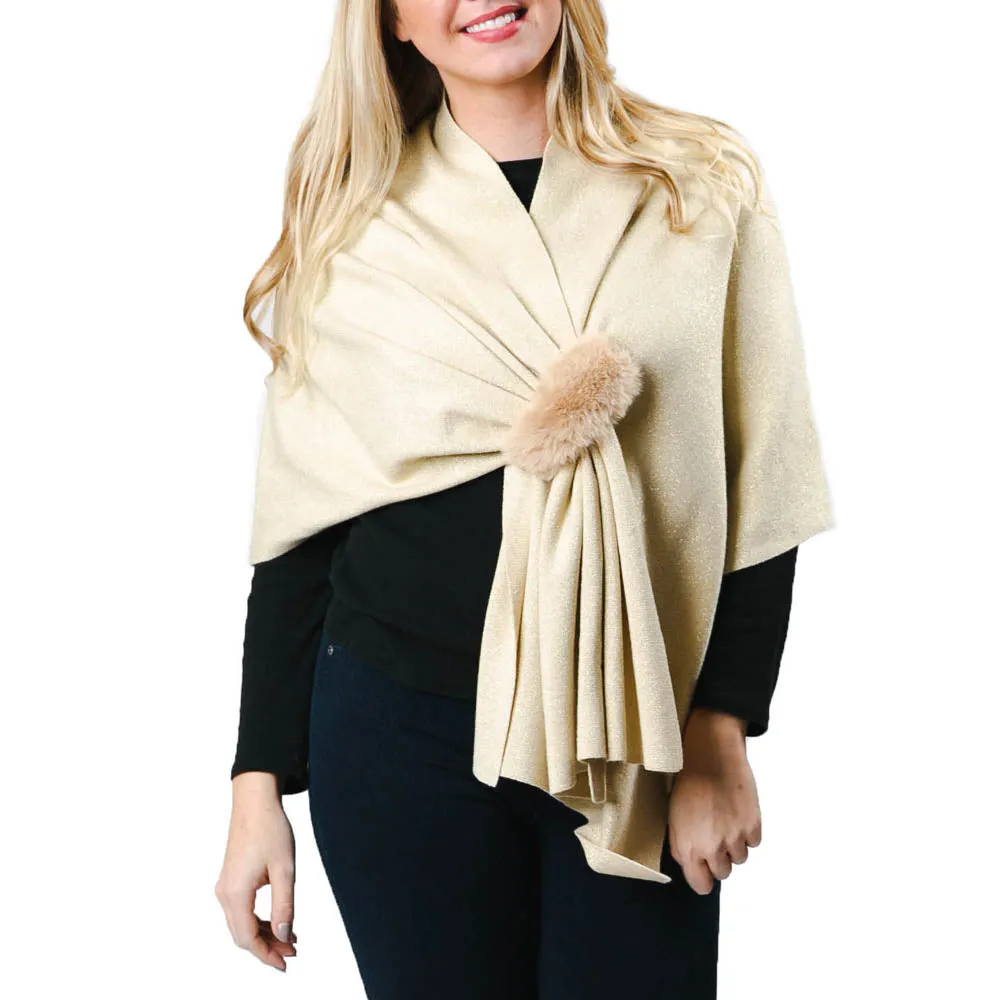 Katie Keyhole Wrap with Faux Fur Loop