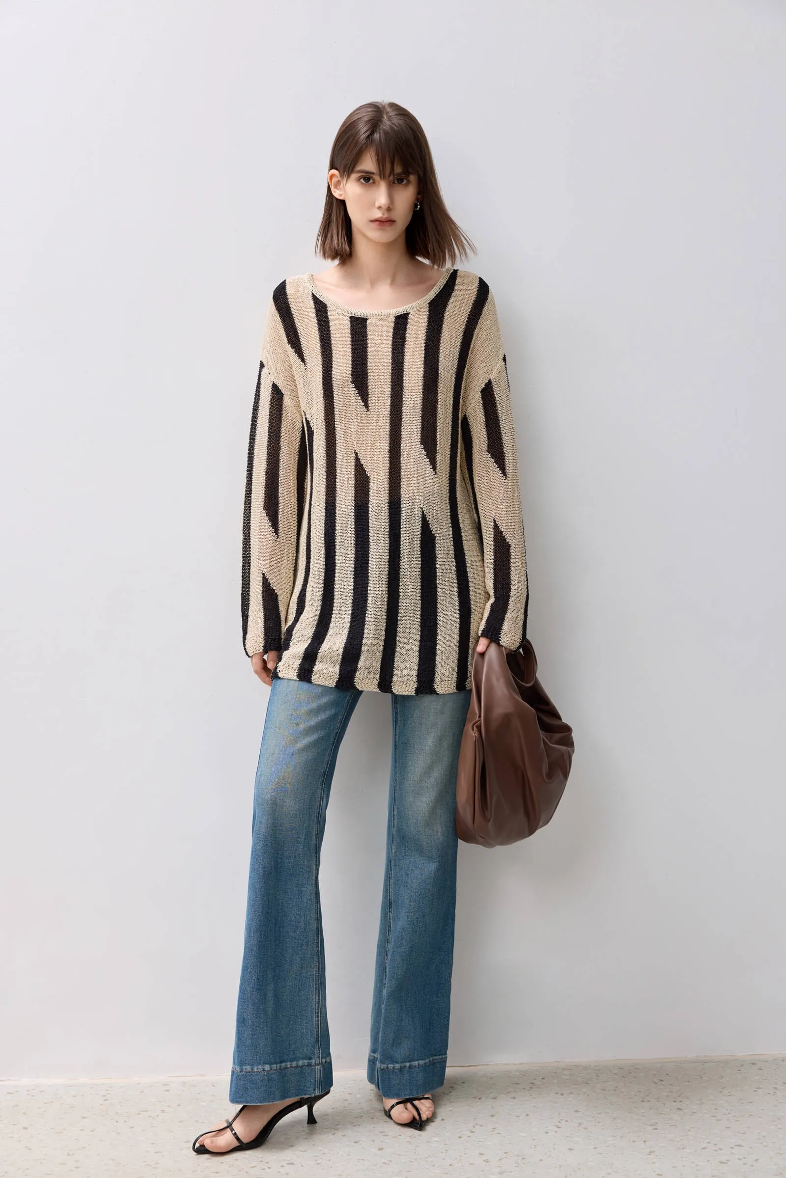 LILY Retro Striped Knit Sweater