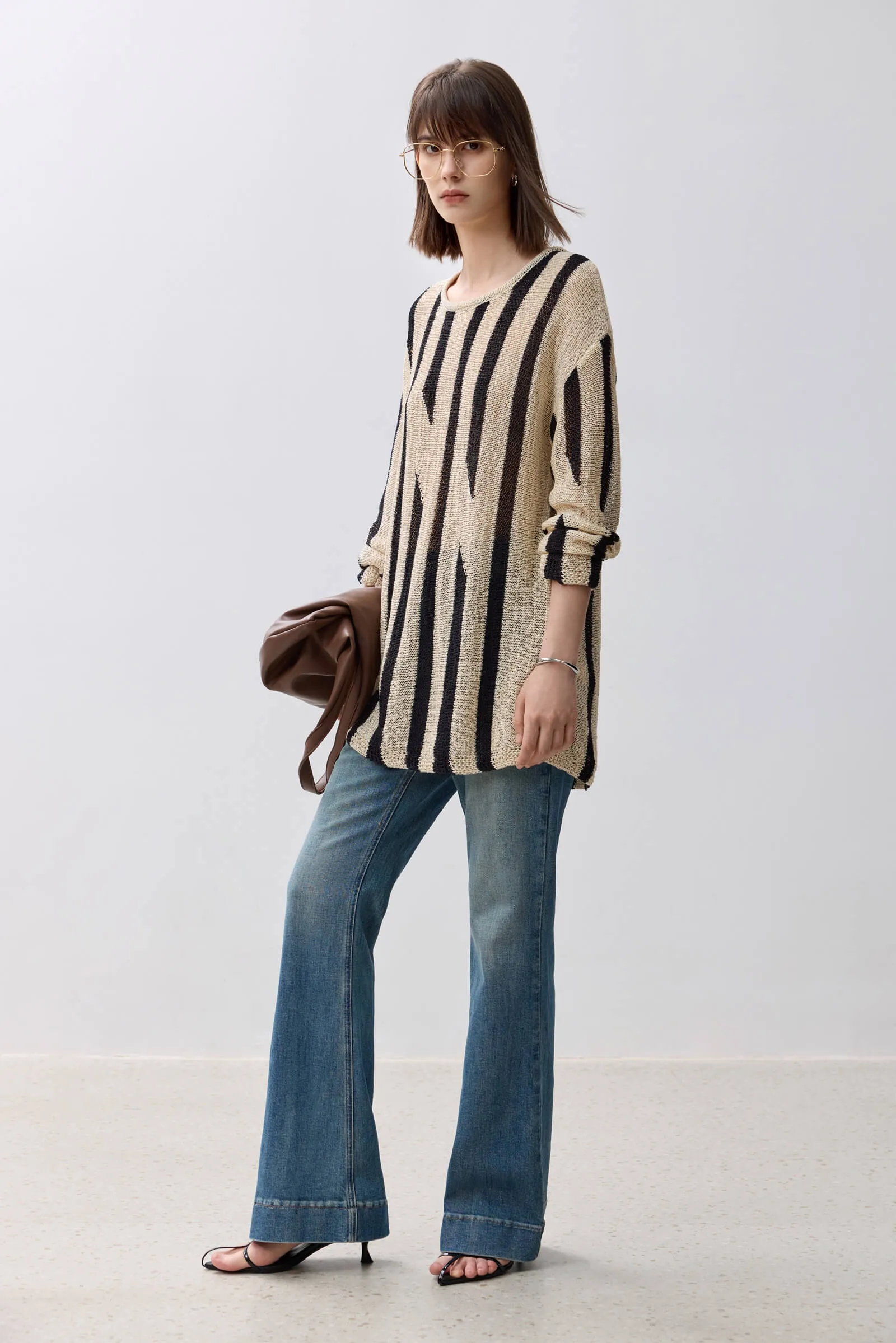 LILY Retro Striped Knit Sweater