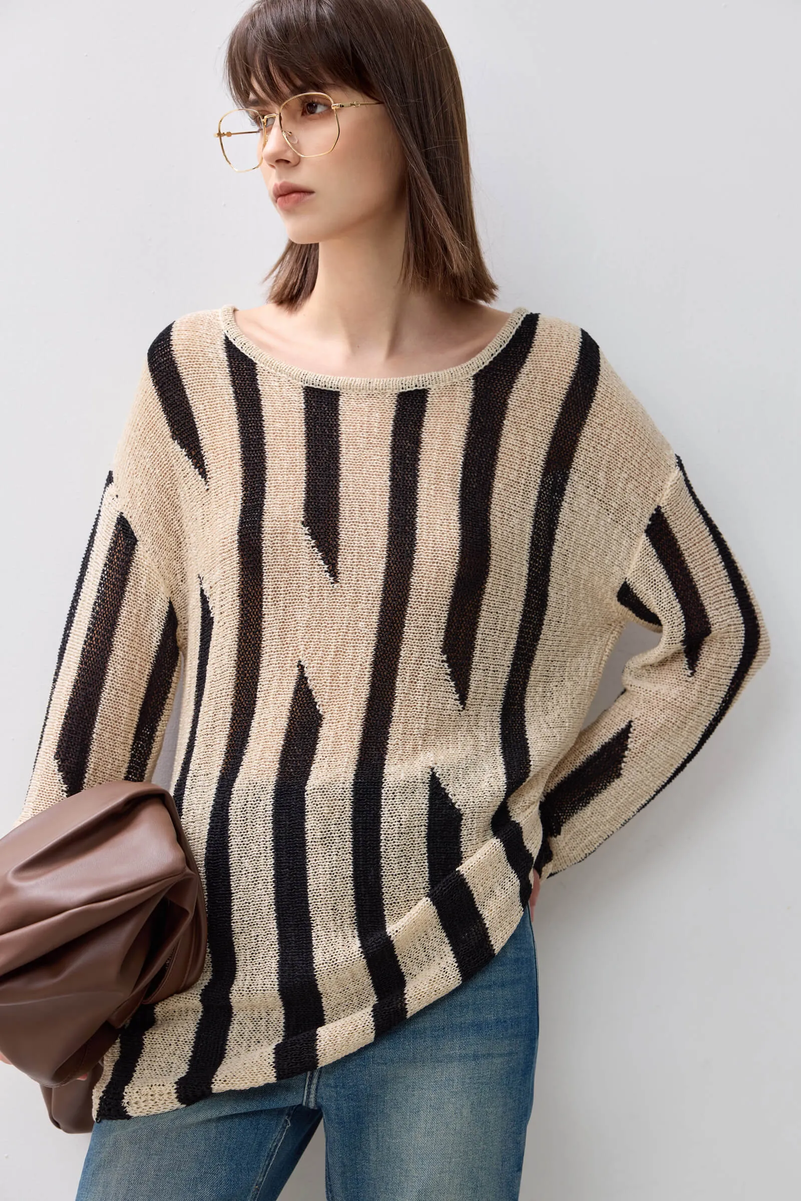 LILY Retro Striped Knit Sweater
