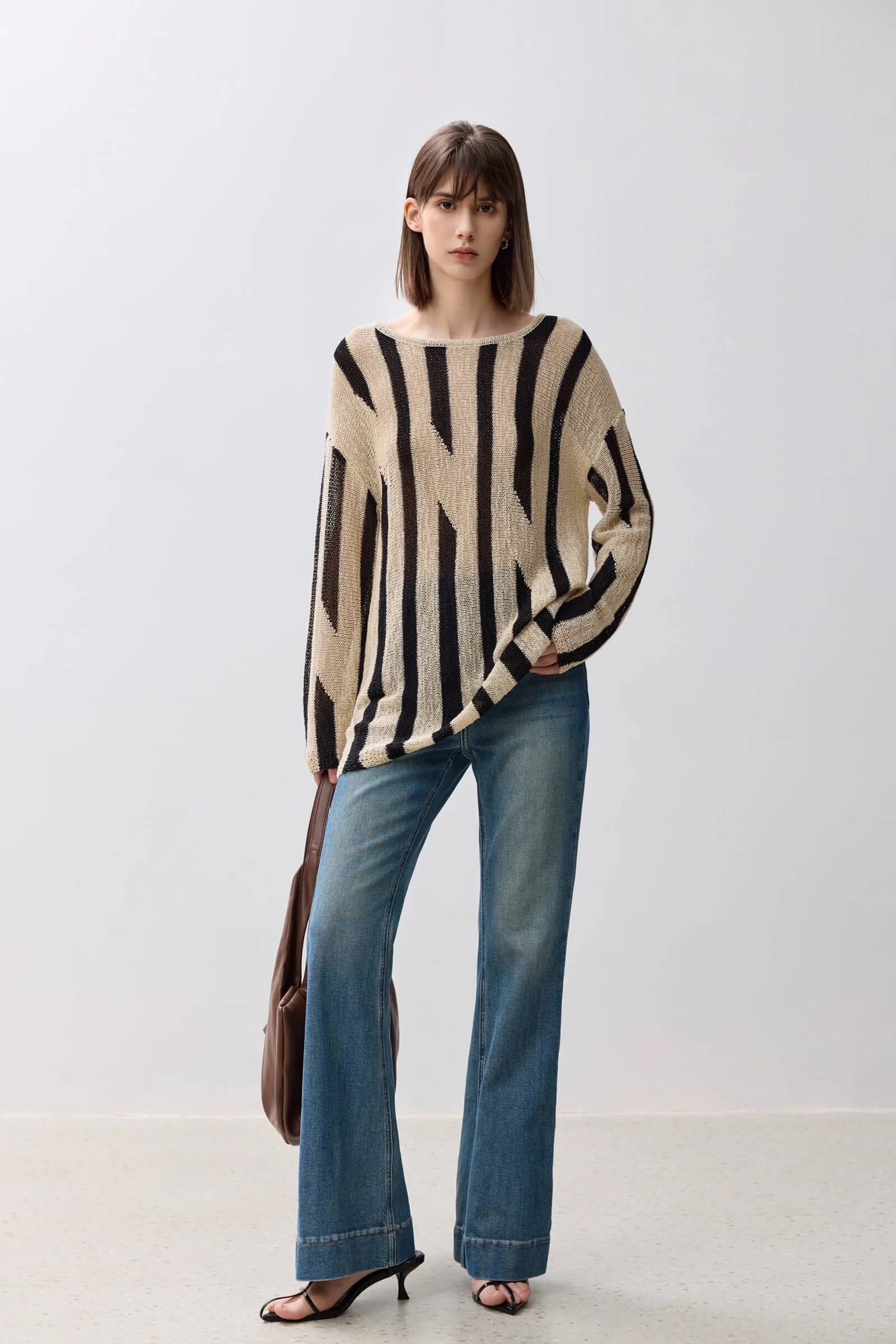 LILY Retro Striped Knit Sweater