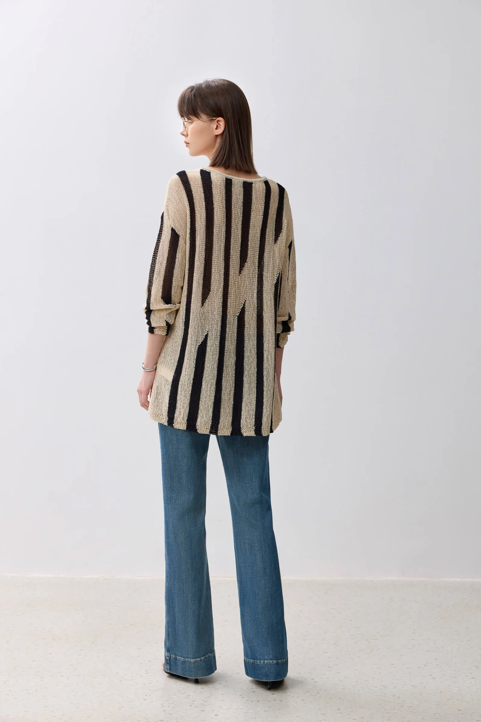 LILY Retro Striped Knit Sweater