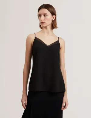 Lulea Chiffon Insert Cami Top Black