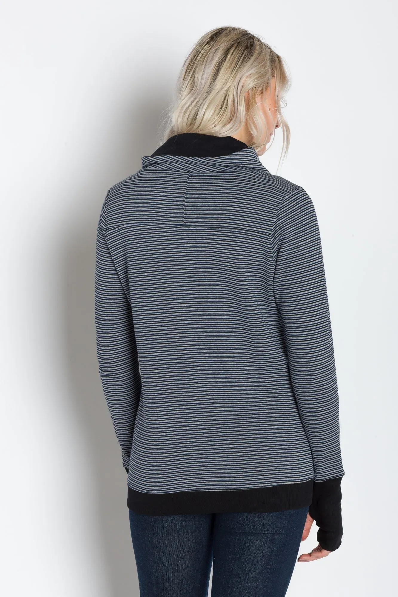 Luna A | Women's Plated Knit Cowl Neck Pullover