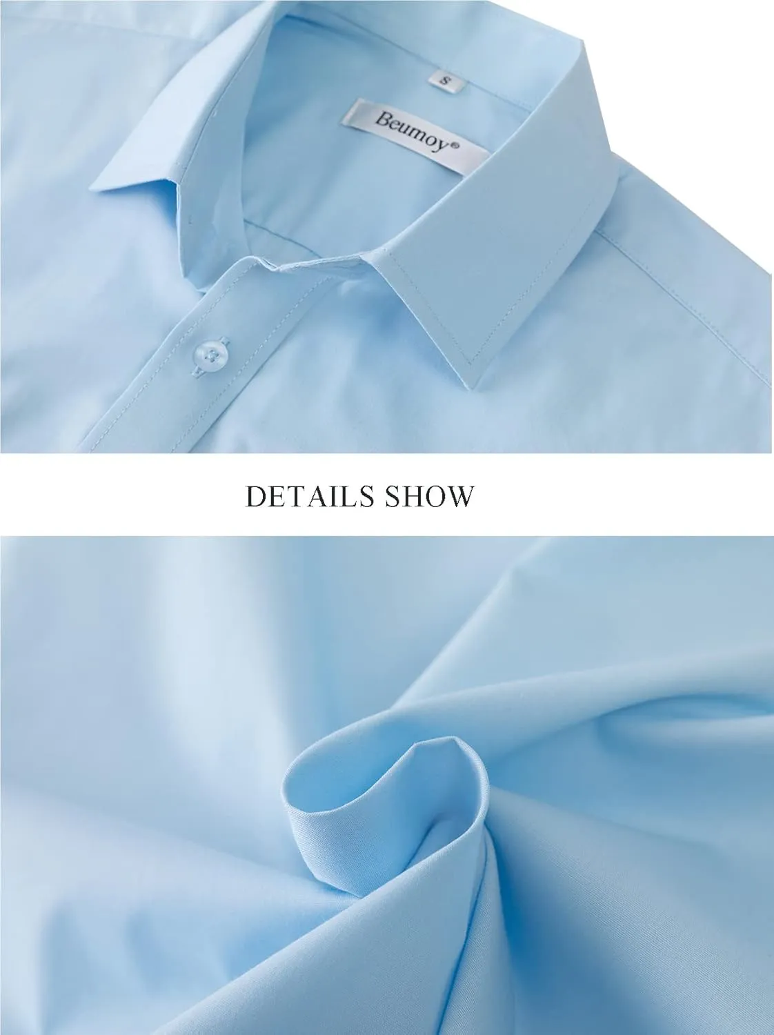 Men's Short Sleeve Button Down Wrinkle Free Dress Shirt Regular Fit Solid Business Casual Shirts