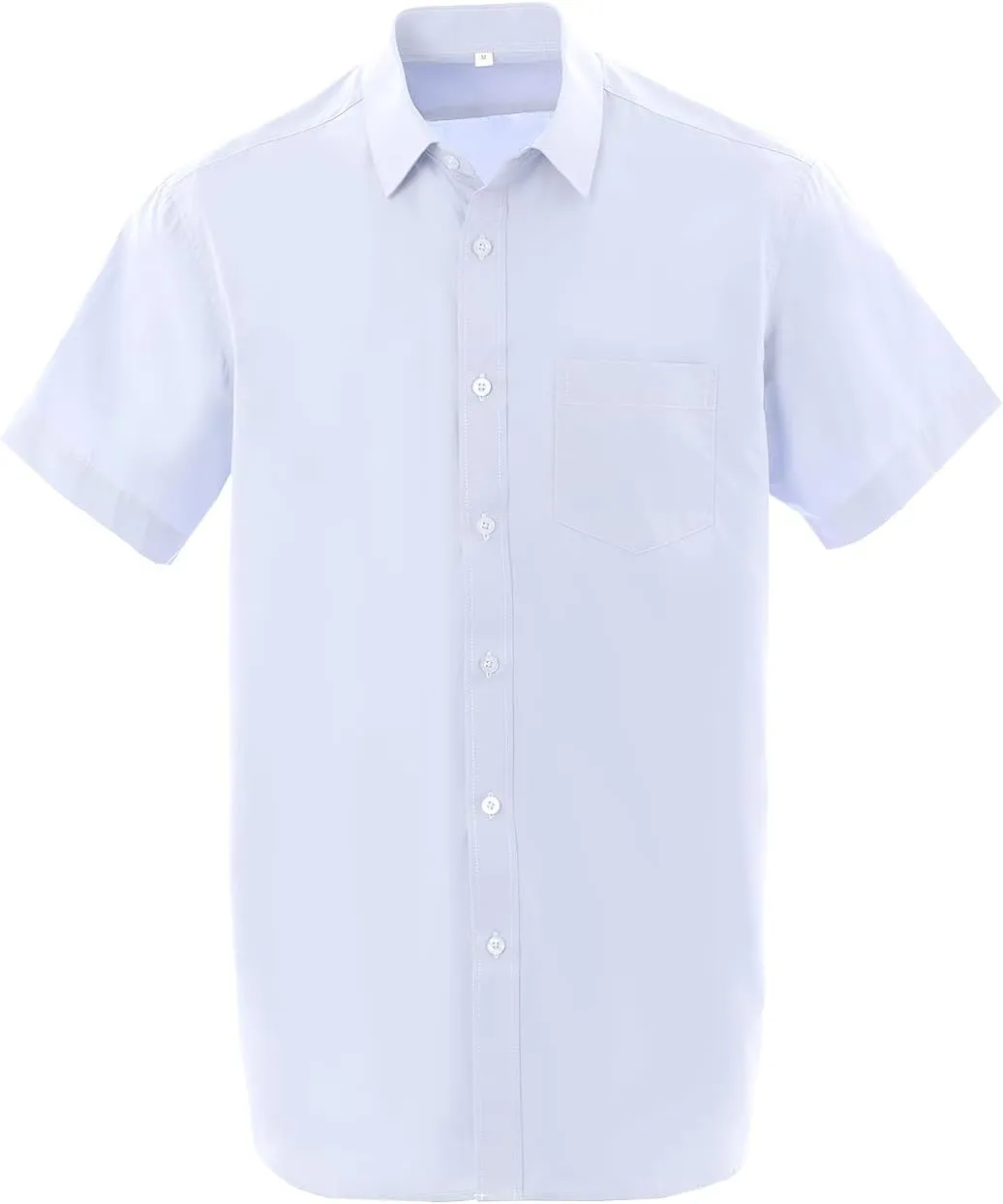 Men's Short Sleeve Button Down Wrinkle Free Dress Shirt Regular Fit Solid Business Casual Shirts