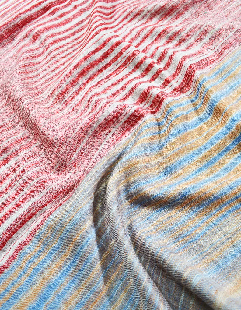 multicoloured striped pashmina stole 8477