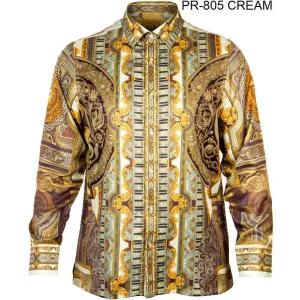 PRESTIGE BUTTON DOWN CREAM MEDUSA HEAD SHIRT