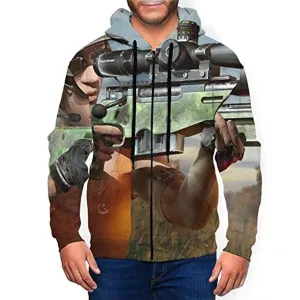 PUBG Hoodies - 3D Print Game Playerunknown's Battlegrounds Holding a Gun Pullover with Pockets