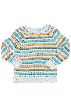 Red Haute - Crew Neck Multi See Thru Sweater Multi Print