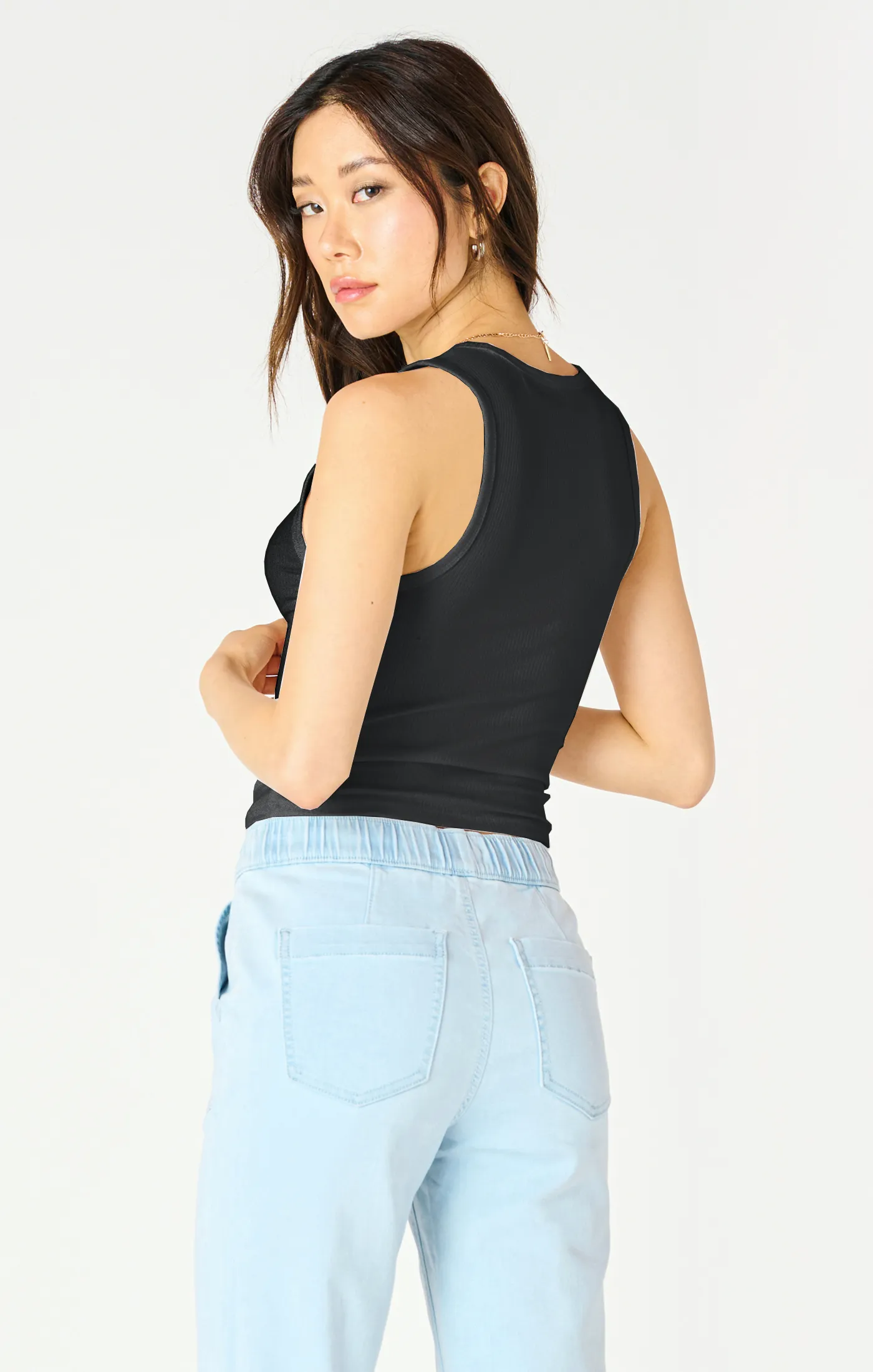 Ribbed Tank | Black