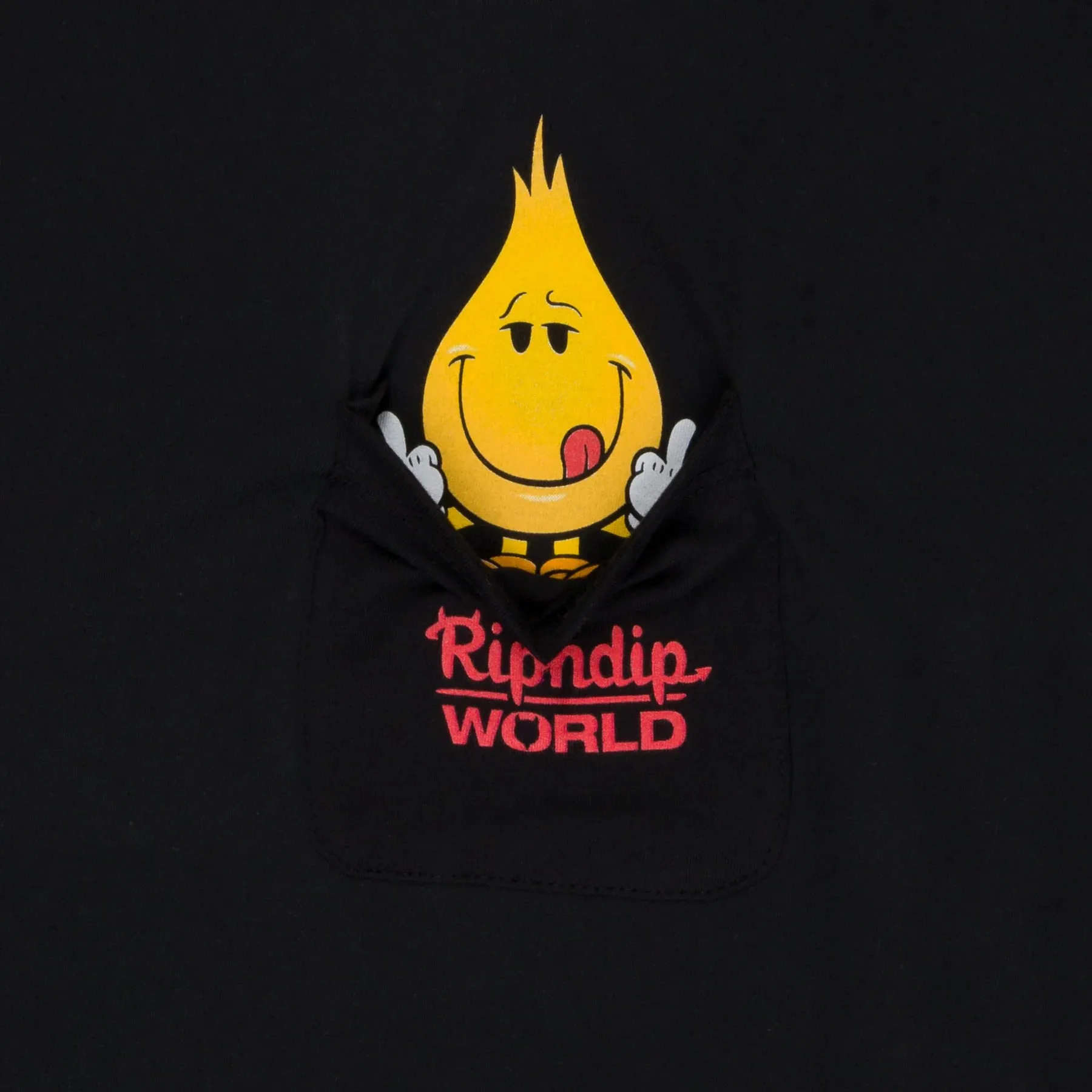 RIPNDIP x World Industries F U Flameboy Pocket Tee, Black