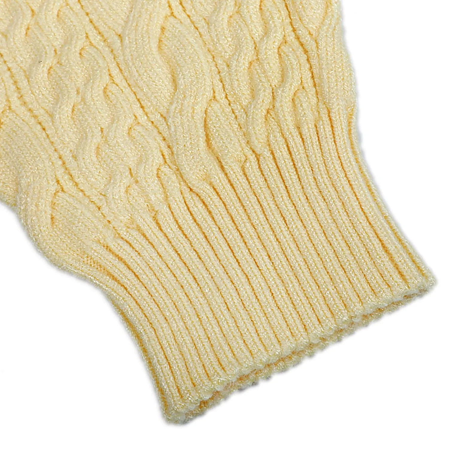 Ruffled Jumper Solid Premium Full Sleeves Braided Knit Sweater - Yellow