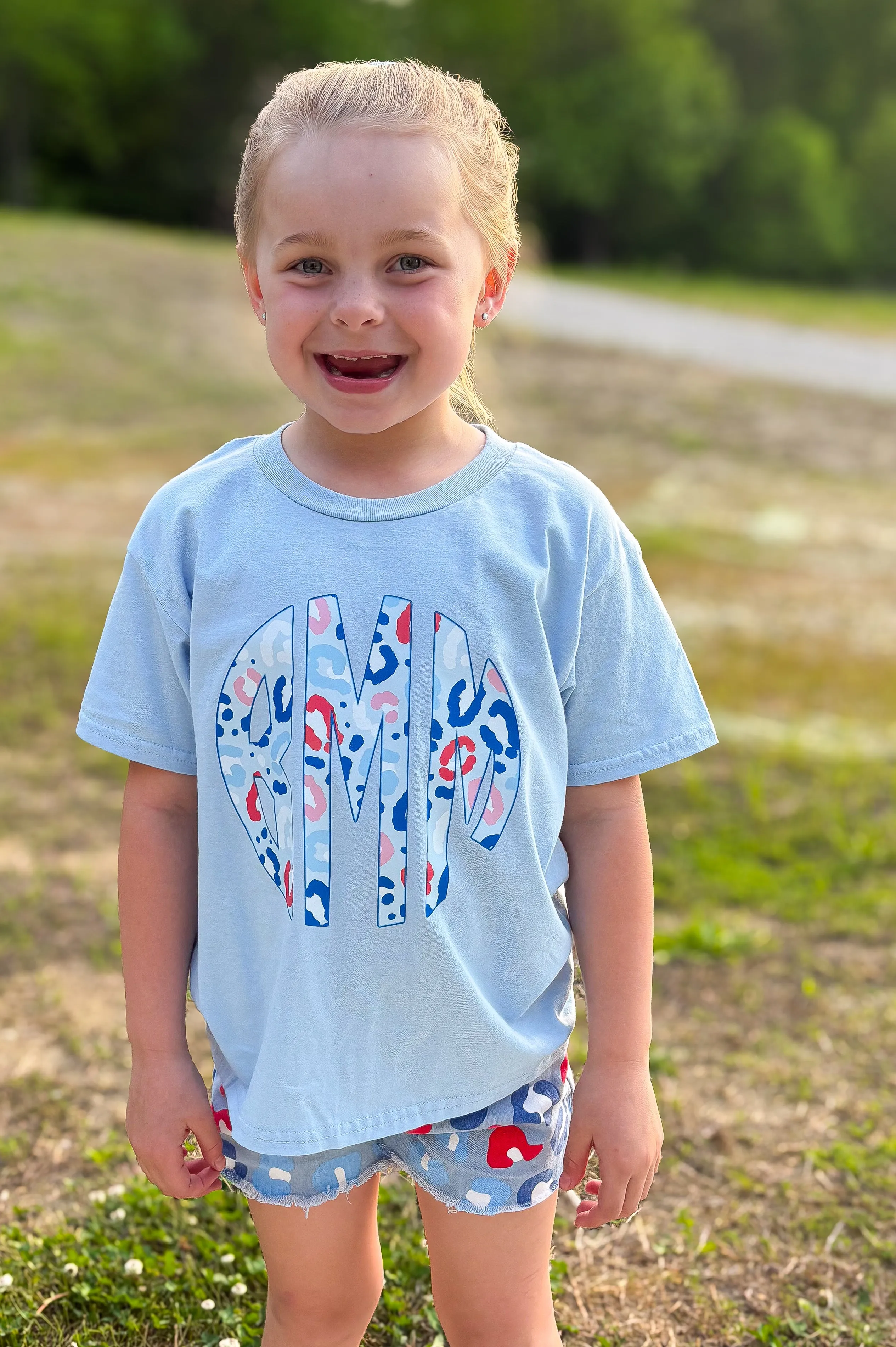 RWB Animal Print Monogram Tees *Kids and Adults*