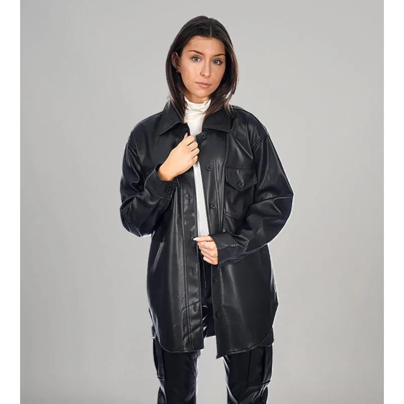 Stylish Sharlene Vegan Leather Jacket
