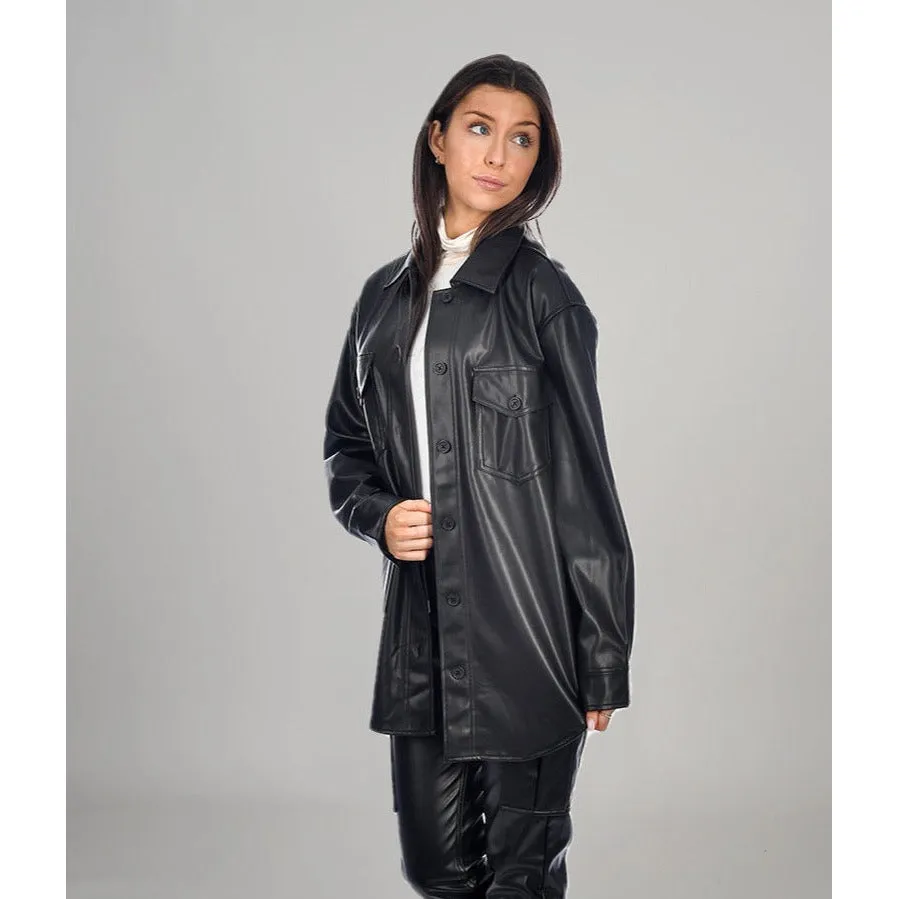 Stylish Sharlene Vegan Leather Jacket
