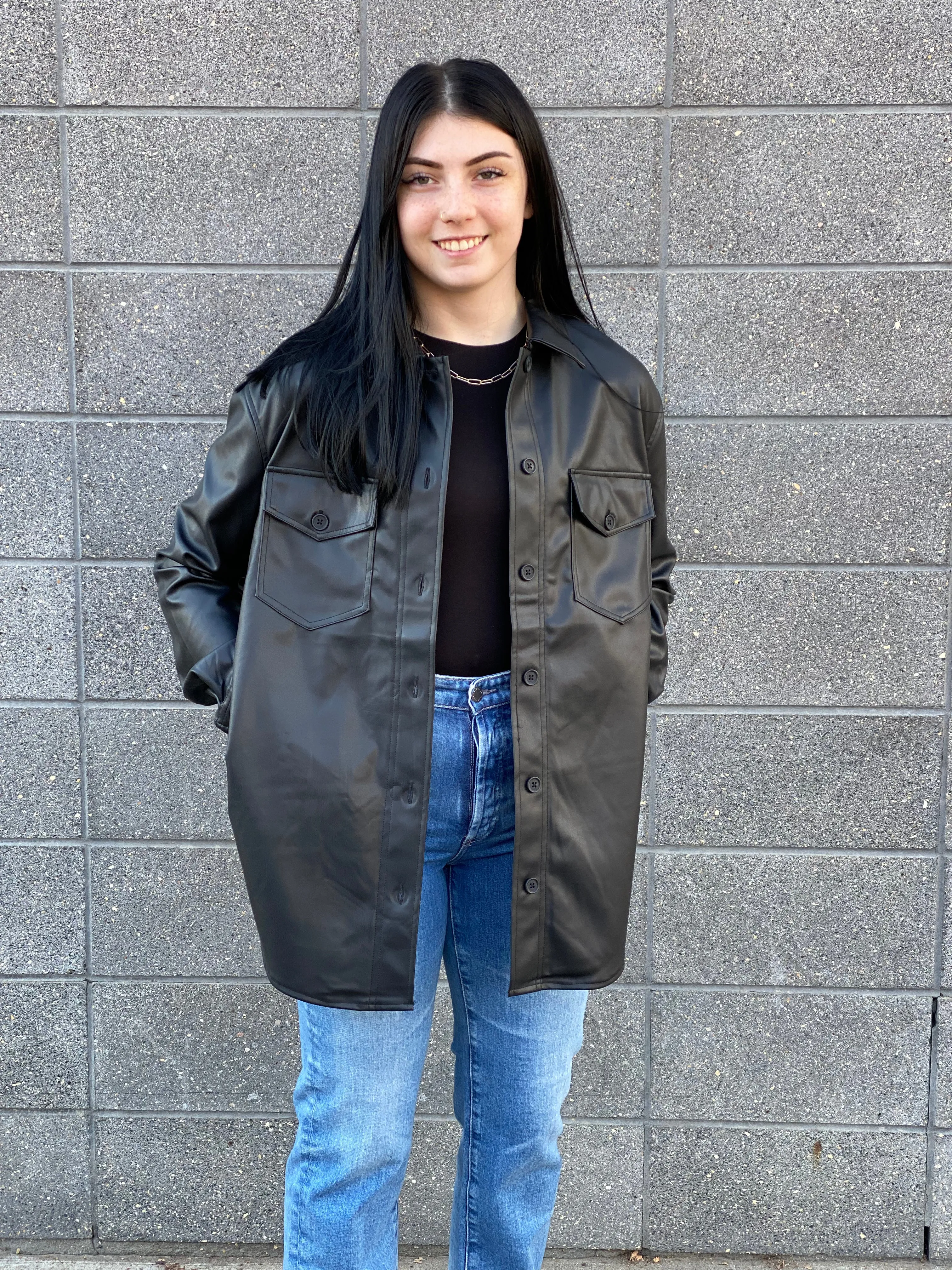 Stylish Sharlene Vegan Leather Jacket